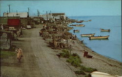 Main Street of Eskimo Village on the Banks of Kotzebue Sound Postcard