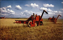 "Modern Wheat Harvesting" Farming Postcard Postcard