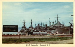 U. S. Navy Pier, Naval Station Newport, RI Postcard Postcard