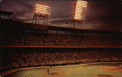 Busch Stadium at Night - "Home of the Cardinals" Postcard
