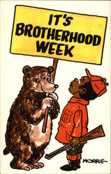 It's Brotherhood Week Black Americana Morrie Postcard Postcard