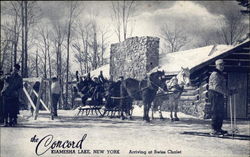 Arriving at Swiss Chalet - The Concord Hotel - The All Year...All Sports Hotel Postcard