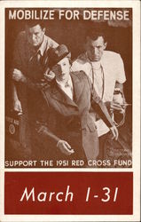 Mobilize for Defense, Support the 1951 Red Cross Fund, March 1 - 31 Postcard