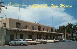 Greetings...Street View of County Court House Santa Fe, NM Postcard 