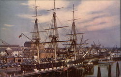 The Constitution (Old Ironsides) at Pier Postcard