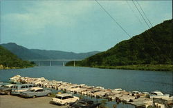 Boat docks on Bluestone Reservoir, Bluestone State Park Hinton, WV Postcard Postcard