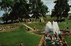 State Park - Fountain and Falls Lake Hopatcong, NJ Postcard 