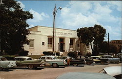 Cars Parked in Front of Post Office in Kerrville Postcard