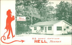 US Post Office Hell, MI Postcard Postcard