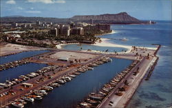 The Honolulu Yacht Harbor Hawaii Postcard 