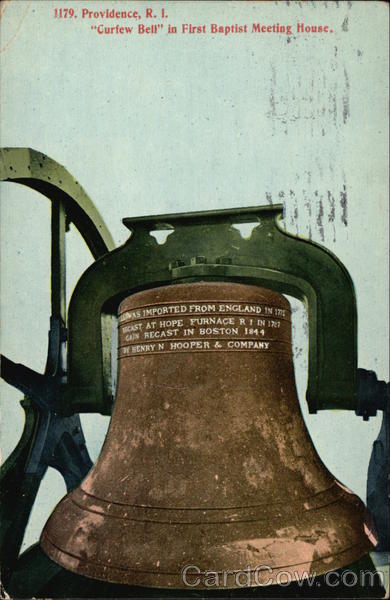Curfew Bell in First Baptist Meeting House Providence Rhode Island