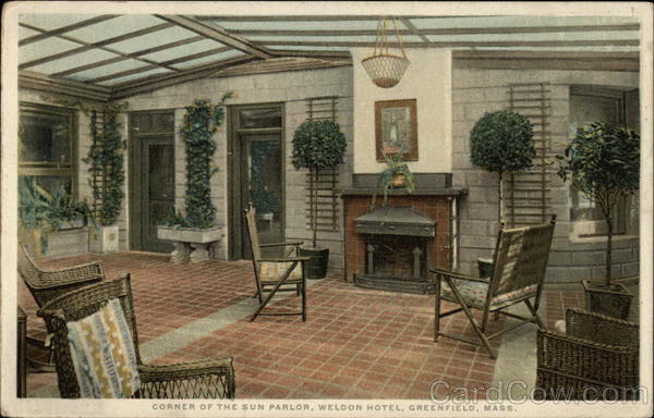 Corner of Sun Parlor, Weldon Hotel Greenfield Massachusetts