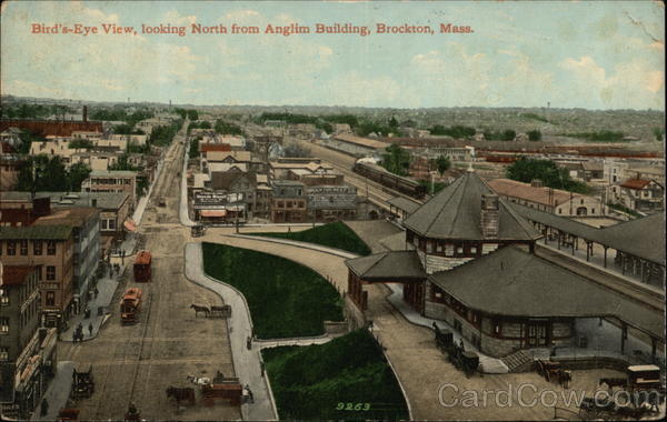 Bird's Eye View, looking North from Anglim Building Brockton Massachusetts