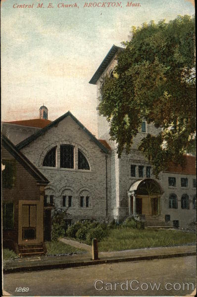 Street View of Central M.E. Church Brockton Massachusetts