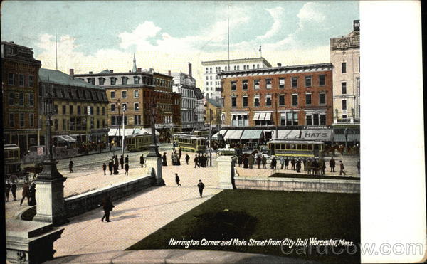 Harrington Corner and Main Street from City Hall Worcester Massachusetts