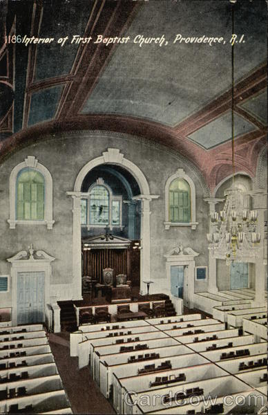Interior of First Baptist Church Providence Rhode Island