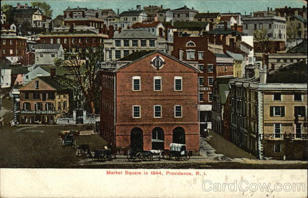 View of Market Square in 1844 Providence Rhode Island
