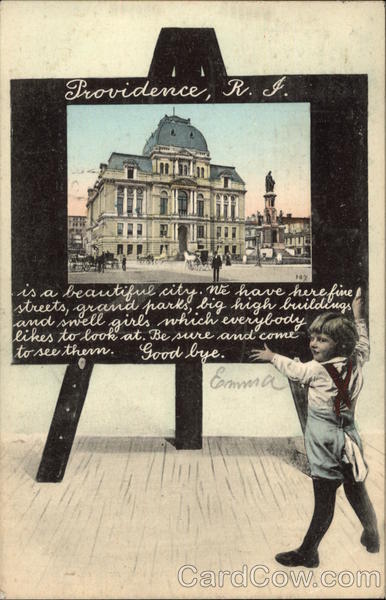 City Hall on an Easel, Small Child in Foreground Providence Rhode Island