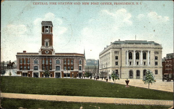 Central Fire Station and New Post Office Providence Rhode Island
