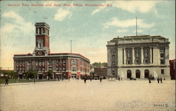 Central Fire Station and New Post Office Providence Rhode Island