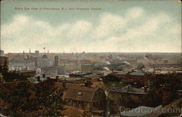 Bird's Eye View from Prospect Terrace Providence Rhode Island