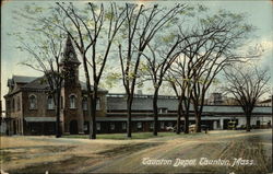 Street View of Taunton Depot Postcard