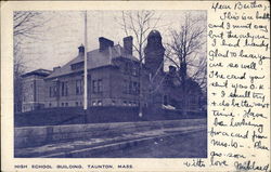 High School Building Taunton, MA Postcard Postcard