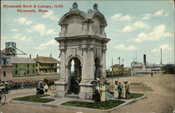 Plymouth Rock & Canopy, 1620 Postcard