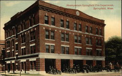 Headquarters of Springfield Fire Department Postcard