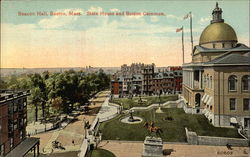 Beacon Hall - State House and Boston Common Massachusetts Postcard Postcard