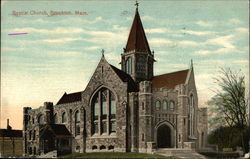 Baptist Church Brockton, MA Postcard Postcard