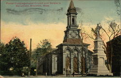 Porter Congregational Church and Soldiers Monument Postcard