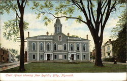Court House showing New Registry Building Plymouth, MA Postcard Postcard