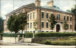 Street View of Glenwood School Postcard