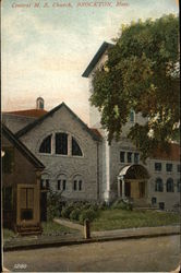 Street View of Central M.E. Church Postcard