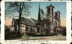 Union Congregational Church, Chestnut Street Worcester, MA Postcard Postcard