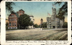 Society of Antiquity Womens Club, Salisbury Street School and State Armory, Grove Street Postcard