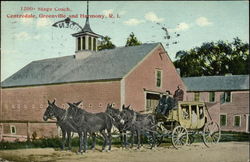 Stage Coach, Greenville and Harmony Rhode Island Postcard Postcard