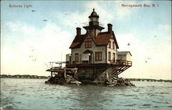 Bullocks Light Narragansett Bay, RI Postcard Postcard