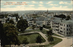 Bird's Eye View, looking West from Cogswell Memorial Tower Central Falls, RI Postcard Postcard