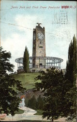 Jenks Park and Clock Tower Pawtucket, RI Postcard Postcard