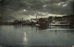 Looking Across RiverTowards City Postcard