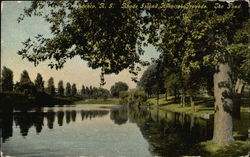 The Pond - Rhode Island Hospital Grounds Postcard