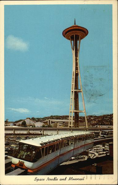 Space Needle and Monorail Seattle Washington