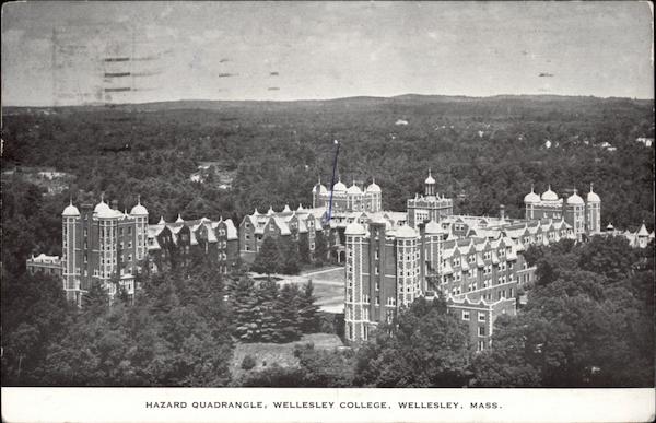 Aerial View of Hazard Quadrangle, Wellesley College Massachusetts