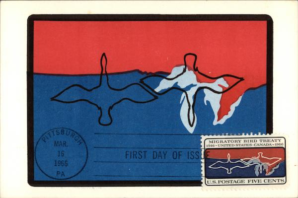 Migratory Bird Treaty Postage Stamp - First Day of Issue - March 16, 1966