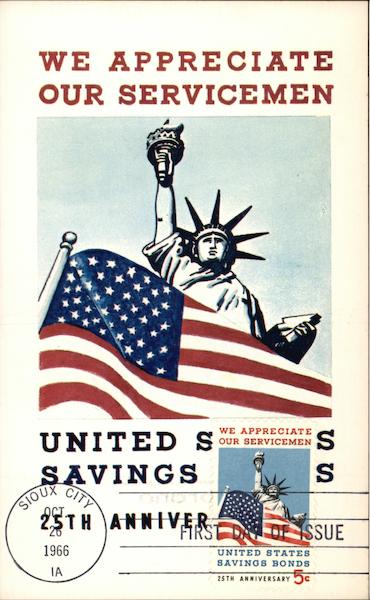 We Appreciate Our Servicemen Postage Stamp - First Day of Issue - October 26, 1966
