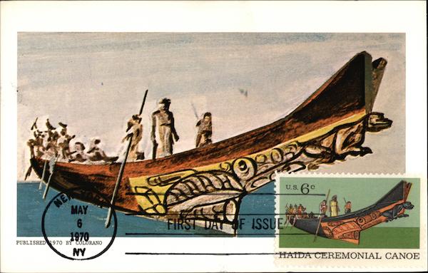 Haida Ceremonial Canoe Postage Stamp - First Day of Issue - May 6, 1970