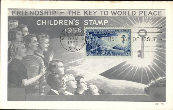 Friendship - The Key to World Peace, Children's Stamp, 1956