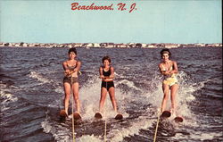 Three Women on Water Skis Beachwood, NJ Postcard Postcard